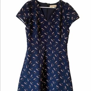 Loft feather pattern dress with pockets